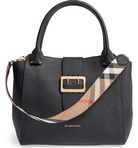 burberry buckle leather satchel|burberry medium top handle tote.